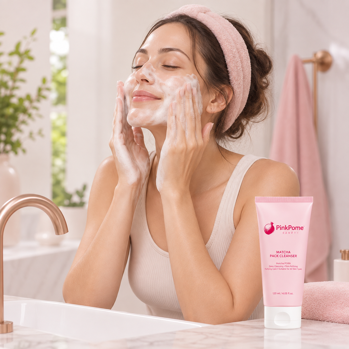 PinkPome skincare application