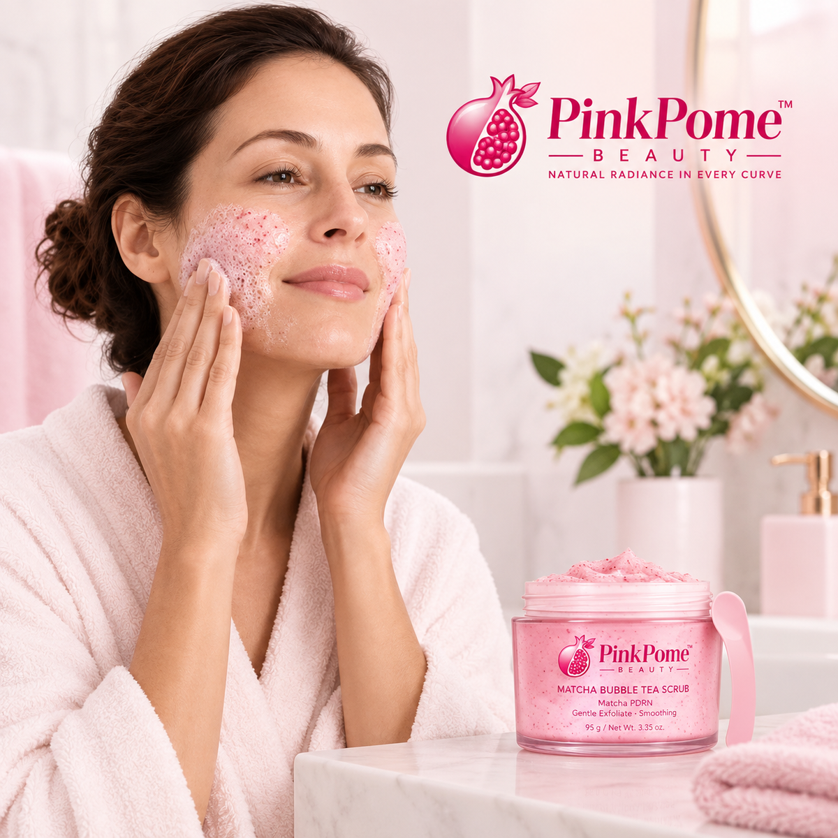 PinkPome skincare application